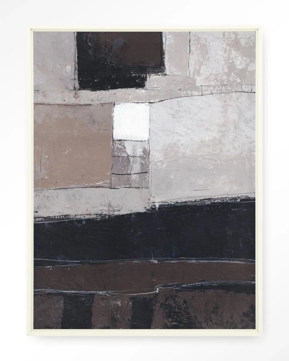 Wandkleed Abstract 4 in maat en frame naar keuze