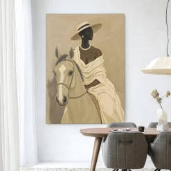 Wandkleed Amazone in maat en frame naar keuze