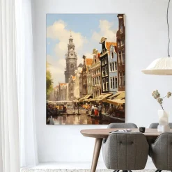 Wandkleed Amsterdam in maat en frame naar keuze