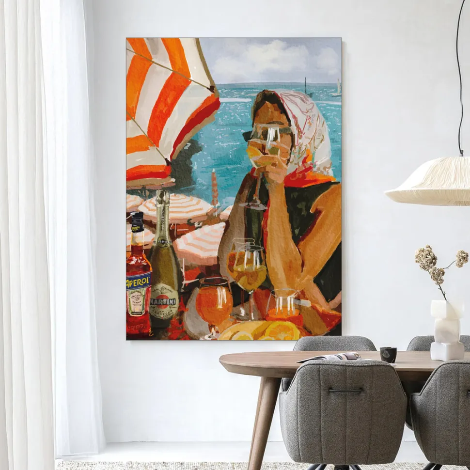 Wandkleed Aperol Oclock in maat en frame naar keuze