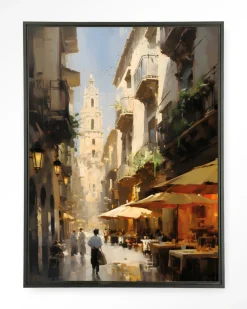 Wandkleed Barcelona in maat en frame naar keuze