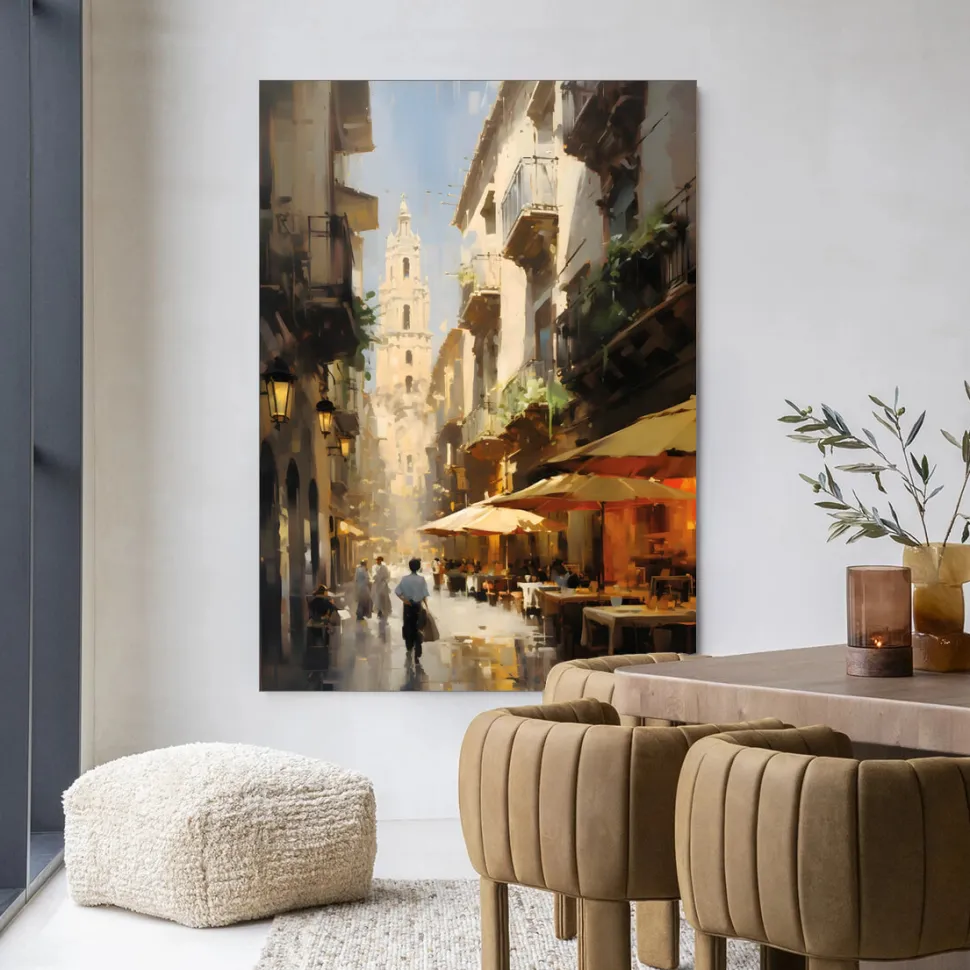 Wandkleed Barcelona in maat en frame naar keuze