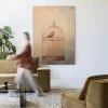 Wandkleed Bird Cage in maat en frame naar keuze