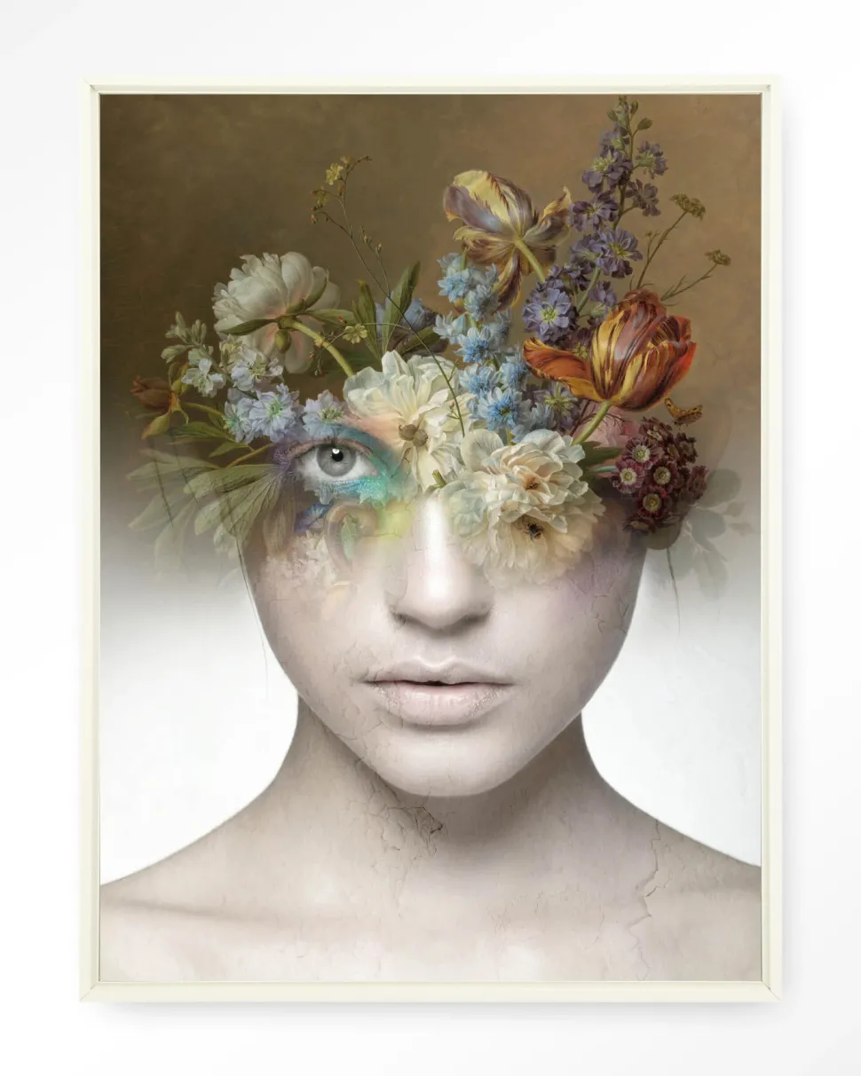 Wandkleed Bloom in maat en frame naar keuze