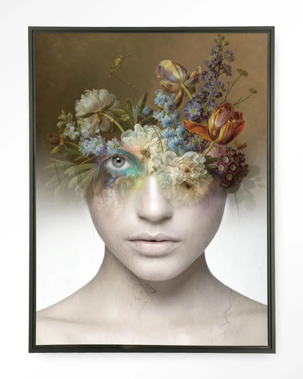 Wandkleed Bloom in maat en frame naar keuze