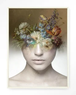 Wandkleed Bloom in maat en frame naar keuze