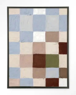 Wandkleed Blue Blocks in maat en frame naar keuze