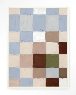 Wandkleed Blue Blocks in maat en frame naar keuze