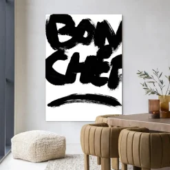 Wandkleed Bon Chef in maat en frame naar keuze