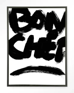 Wandkleed Bon Chef in maat en frame naar keuze