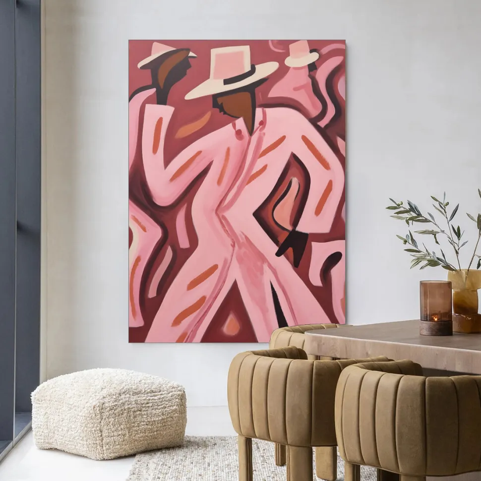 Wandkleed Boogie Woogie in maat en frame naar keuze