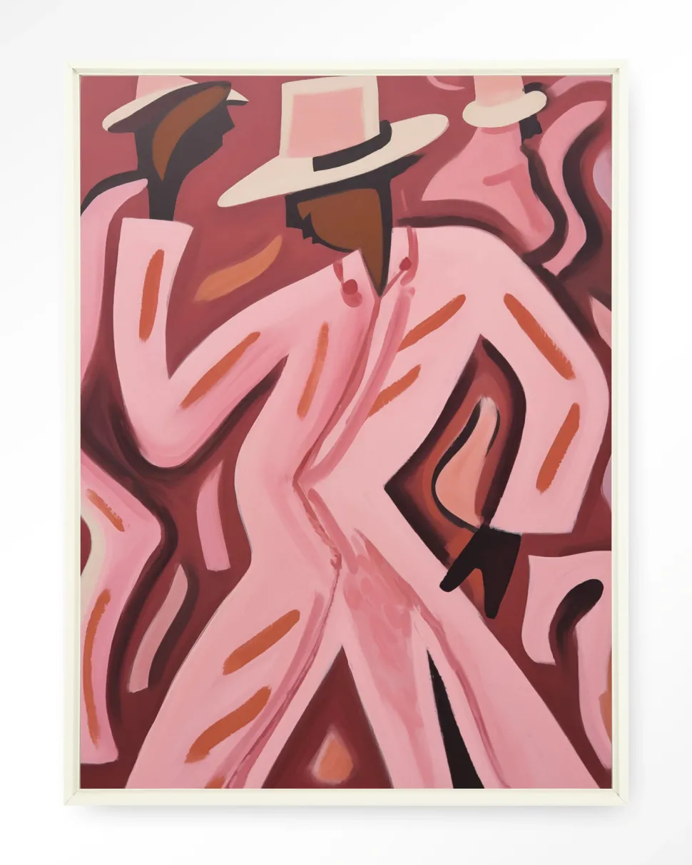 Wandkleed Boogie Woogie in maat en frame naar keuze