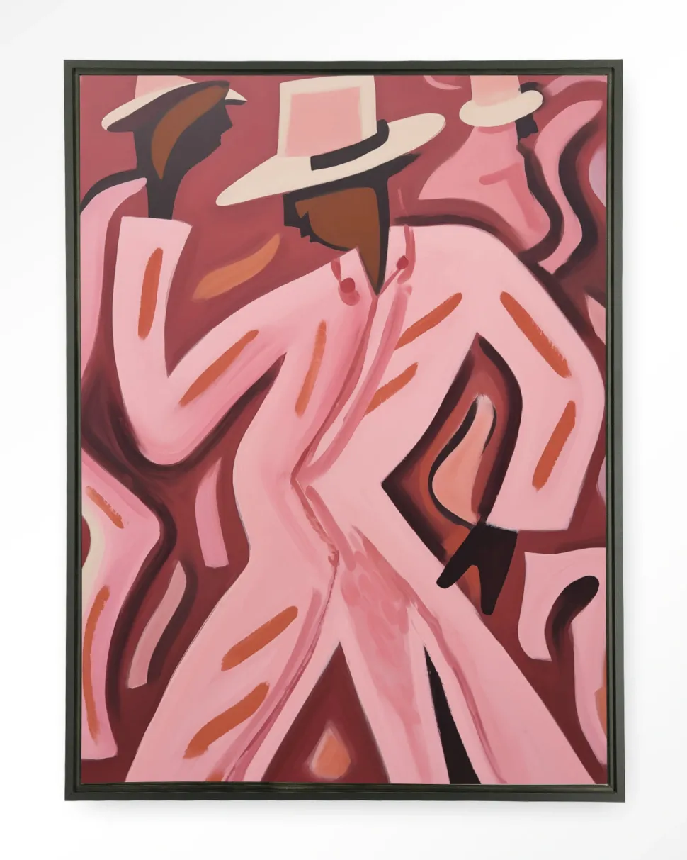 Wandkleed Boogie Woogie in maat en frame naar keuze