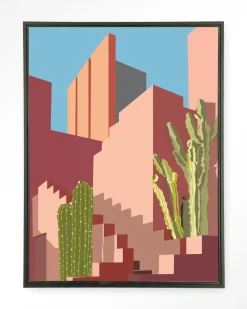 Wandkleed Botanical Stairs in maat en frame naar keuze