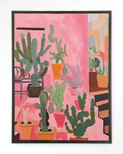 Wandkleed Cactus Party in maat en frame naar keuze