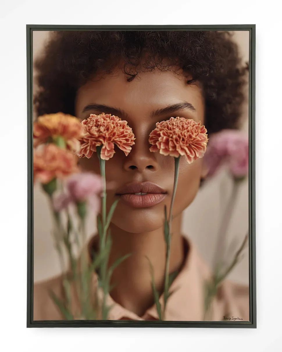 Wandkleed Carnation in maat en frame naar keuze