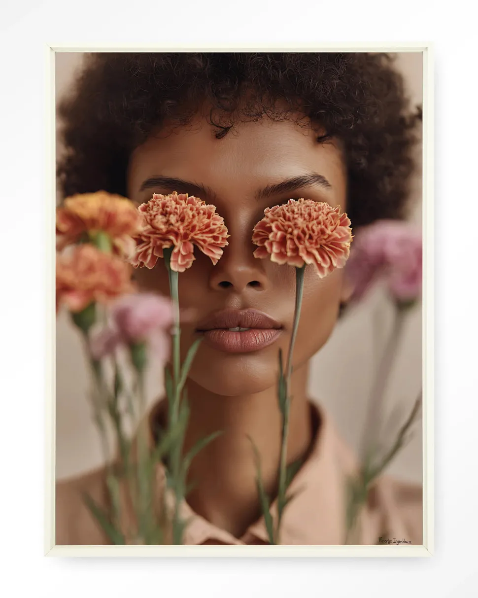 Wandkleed Carnation in maat en frame naar keuze