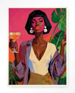 Wandkleed Club Tropicana in maat en frame naar keuze