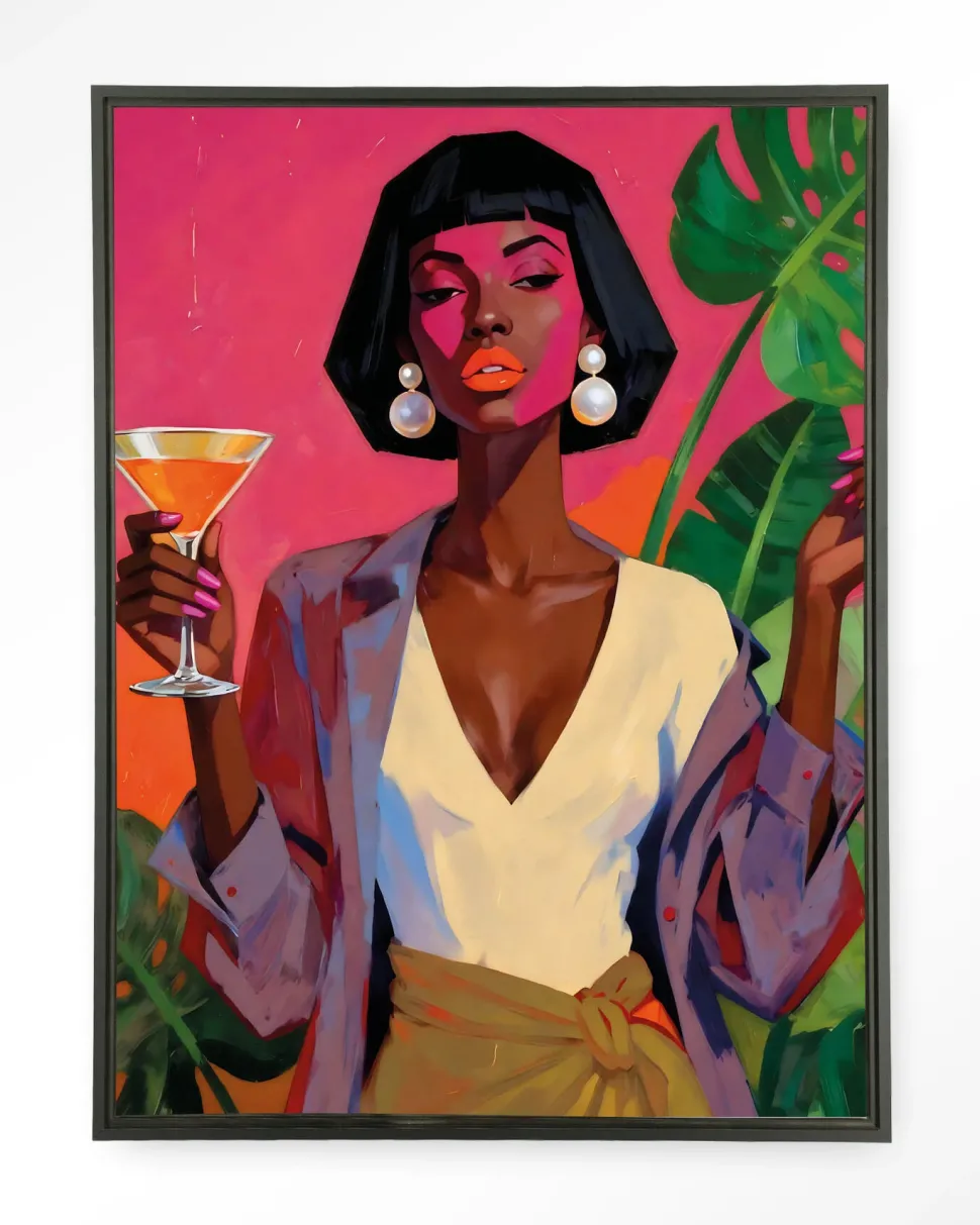 Wandkleed Club Tropicana in maat en frame naar keuze