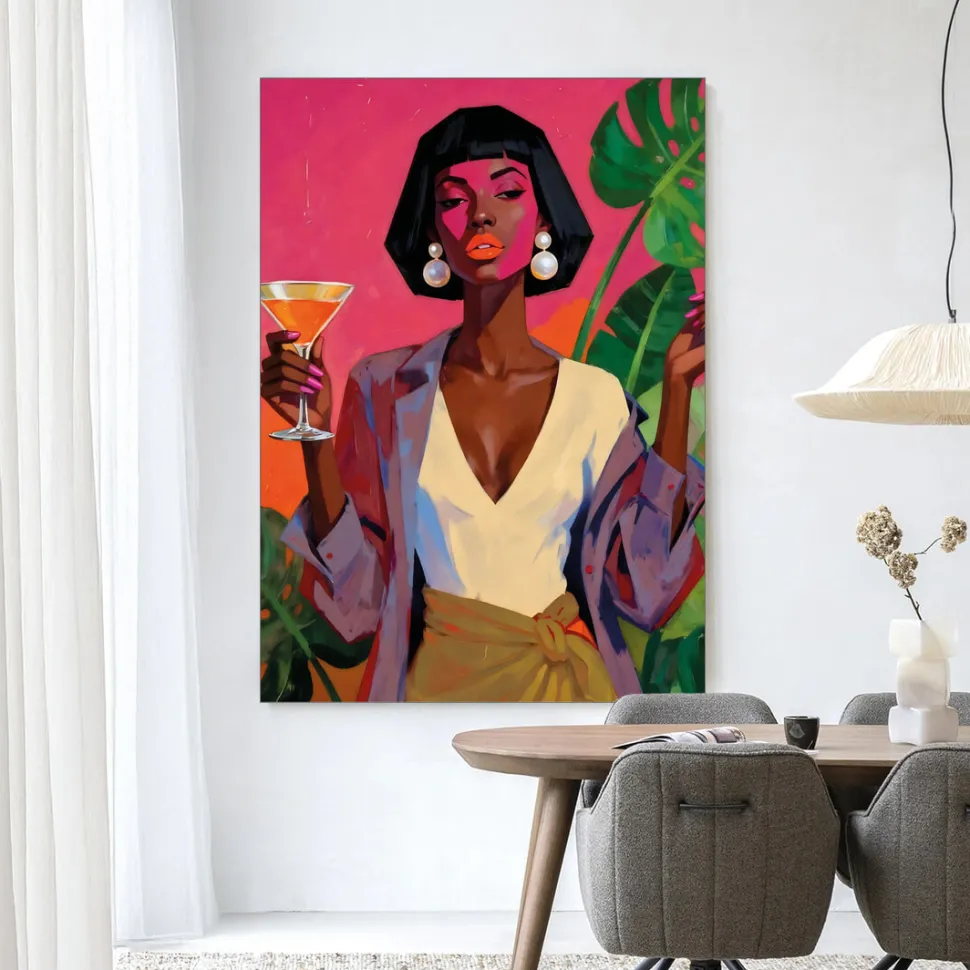 Wandkleed Club Tropicana in maat en frame naar keuze