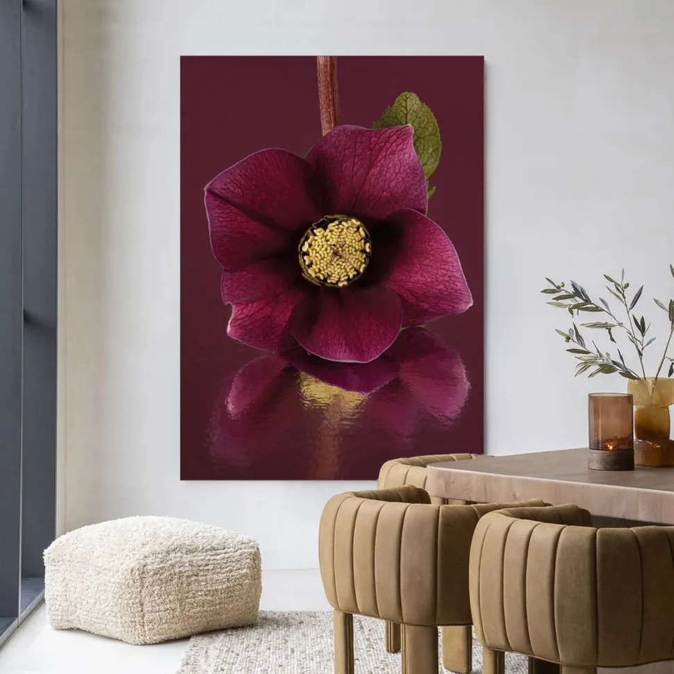 Wandkleed De Elegantie Van De Kerstroos in maat en frame naar keuze