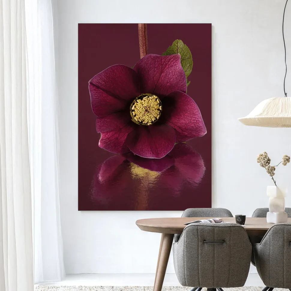 Wandkleed De Elegantie Van De Kerstroos in maat en frame naar keuze