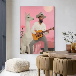 Wandkleed Delilah Lama in maat en frame naar keuze