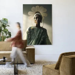 Wandkleed Editorial Flower in maat en frame naar keuze