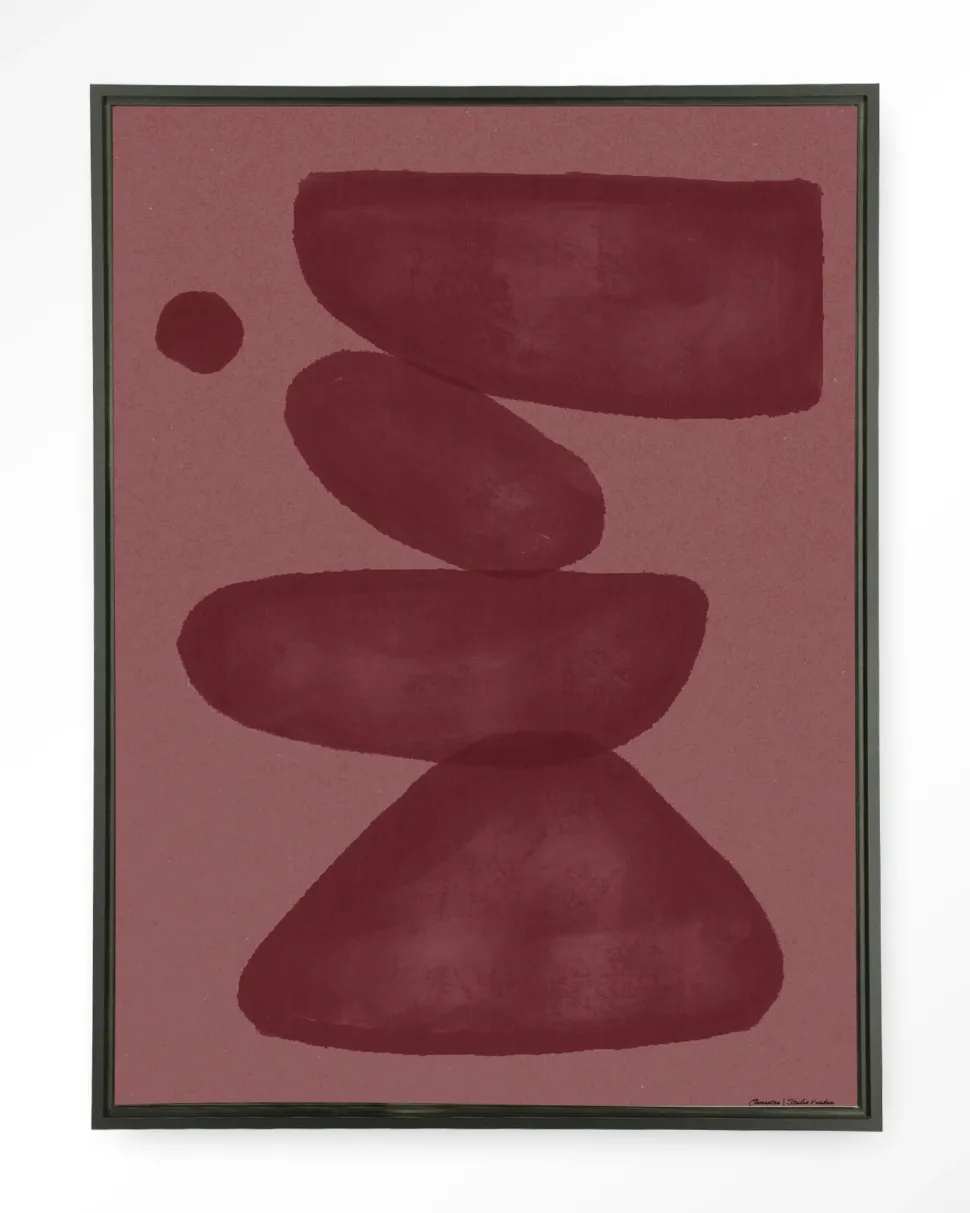 Wandkleed Elementa Burgundy 2 in maat en frame naar keuze