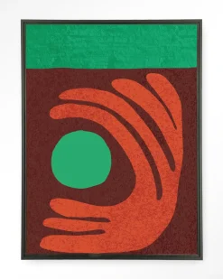 Wandkleed Elements Green in maat en frame naar keuze