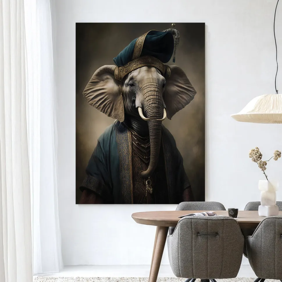 Wandkleed Elephant in maat en frame naar keuze