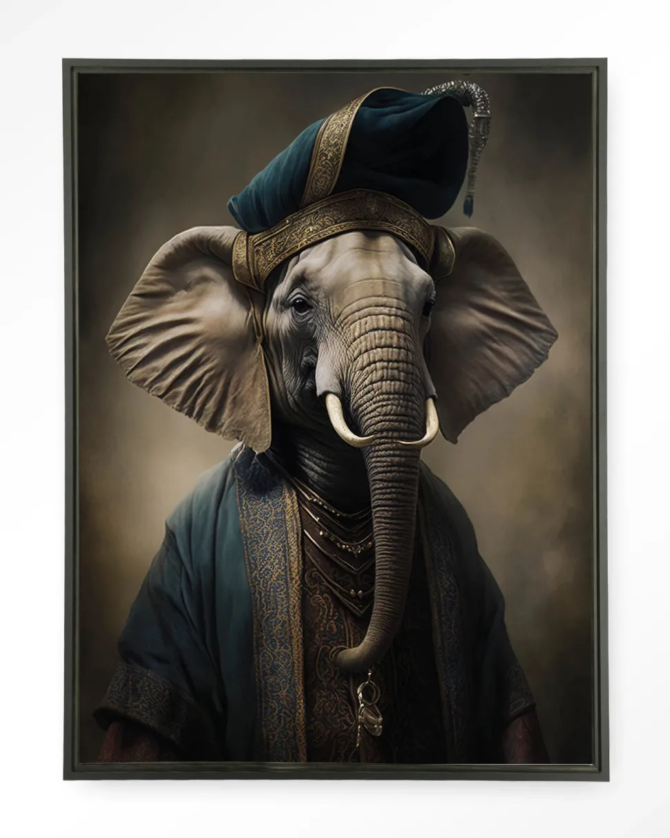 Wandkleed Elephant in maat en frame naar keuze