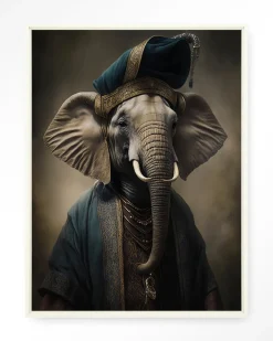 Wandkleed Elephant in maat en frame naar keuze