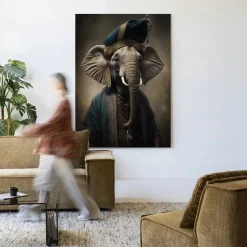 Wandkleed Elephant in maat en frame naar keuze