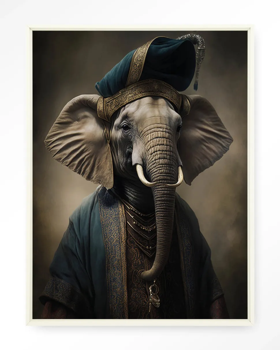 Wandkleed Elephant in maat en frame naar keuze