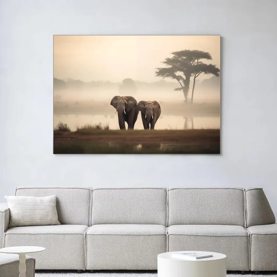 Wandkleed Elephant Mother in maat en frame naar keuze