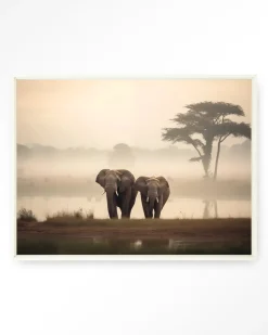 Wandkleed Elephant Mother in maat en frame naar keuze