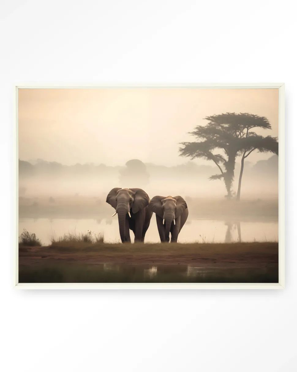 Wandkleed Elephant Mother in maat en frame naar keuze