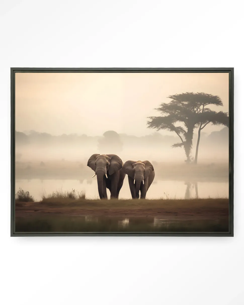 Wandkleed Elephant Mother in maat en frame naar keuze