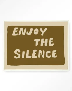 Wandkleed Enjoy The Silence Green in maat en frame naar keuze