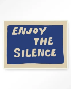 Wandkleed Enjoy The Silence Blue in maat en frame naar keuze