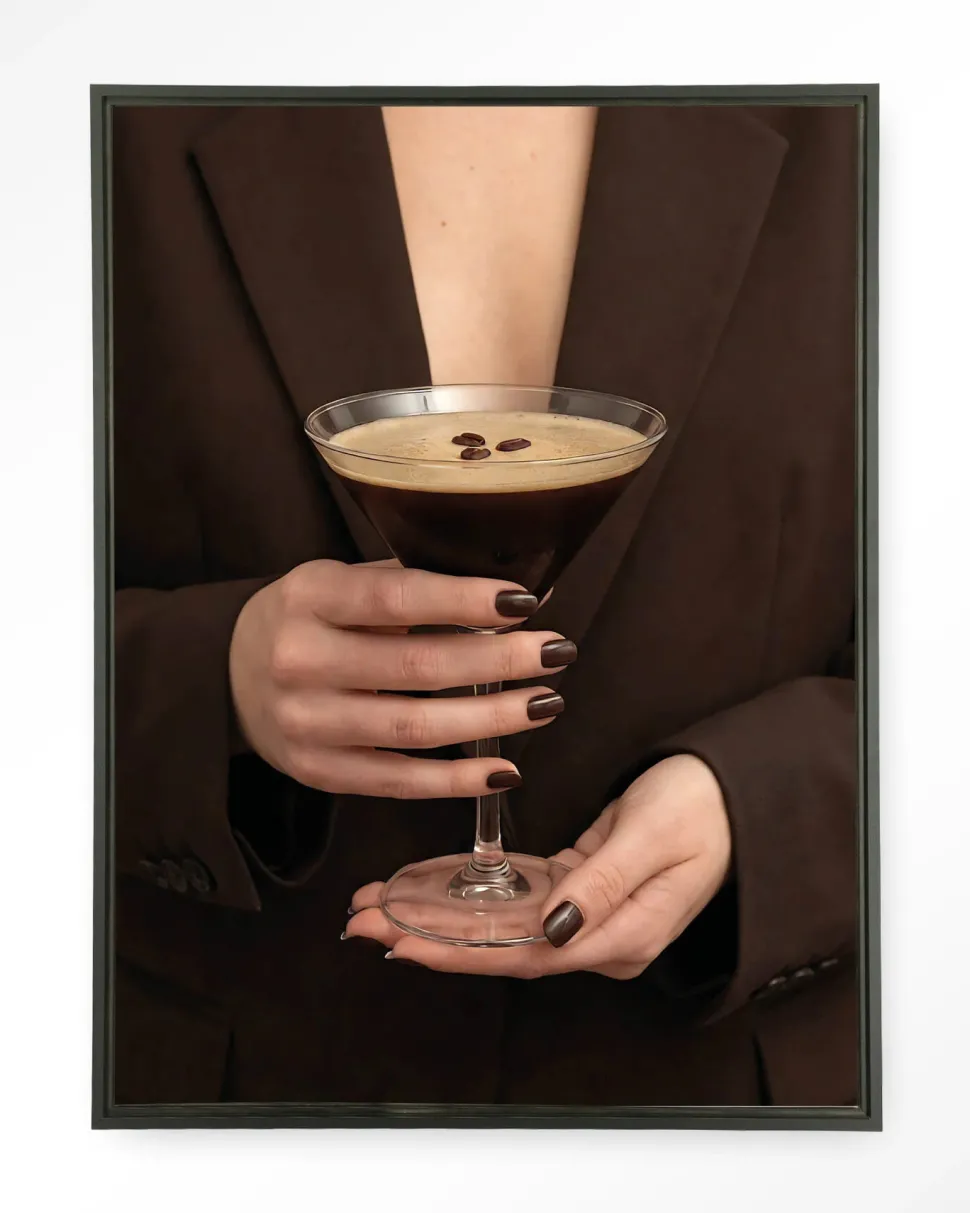 Wandkleed Espresso Martini in maat en frame naar keuze