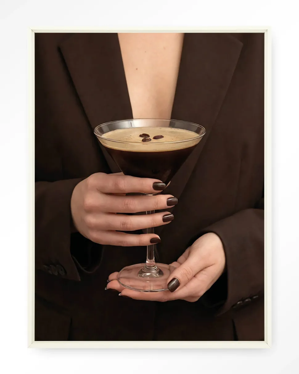 Wandkleed Espresso Martini in maat en frame naar keuze