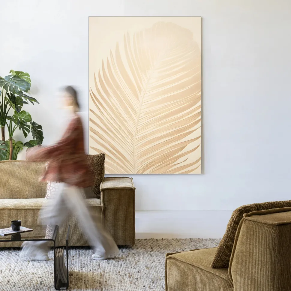 Wandkleed Feuille in maat en frame naar keuze