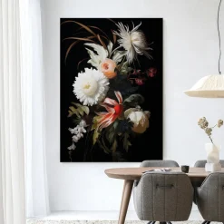 Wandkleed Flower Selection in maat en frame naar keuze