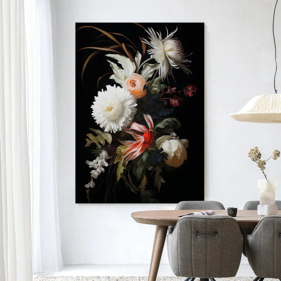 Wandkleed Flower Selection in maat en frame naar keuze