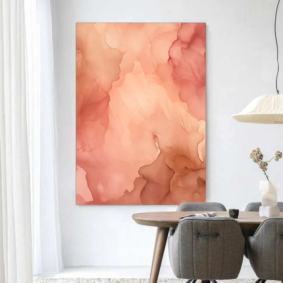 Wandkleed Flowing Pink in maat en frame naar keuze
