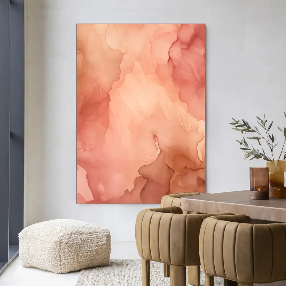 Wandkleed Flowing Pink in maat en frame naar keuze