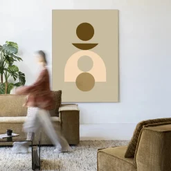 Wandkleed Forma 4 Beige in maat en frame naar keuze