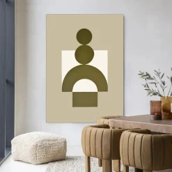 Wandkleed Forma 3 Beige in maat en frame naar keuze
